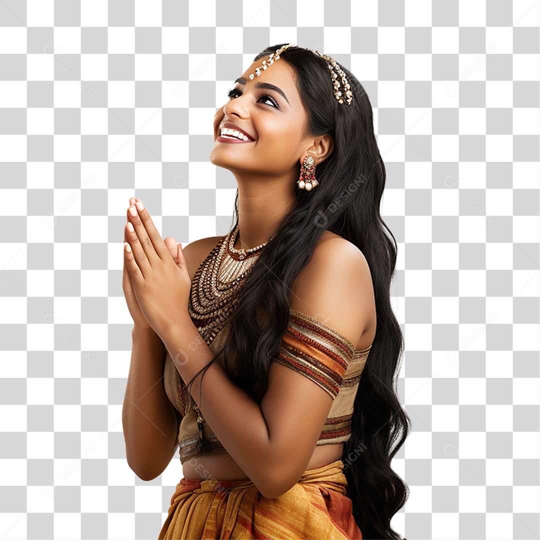 Mulher Indígena Aldeia PNG Transparente