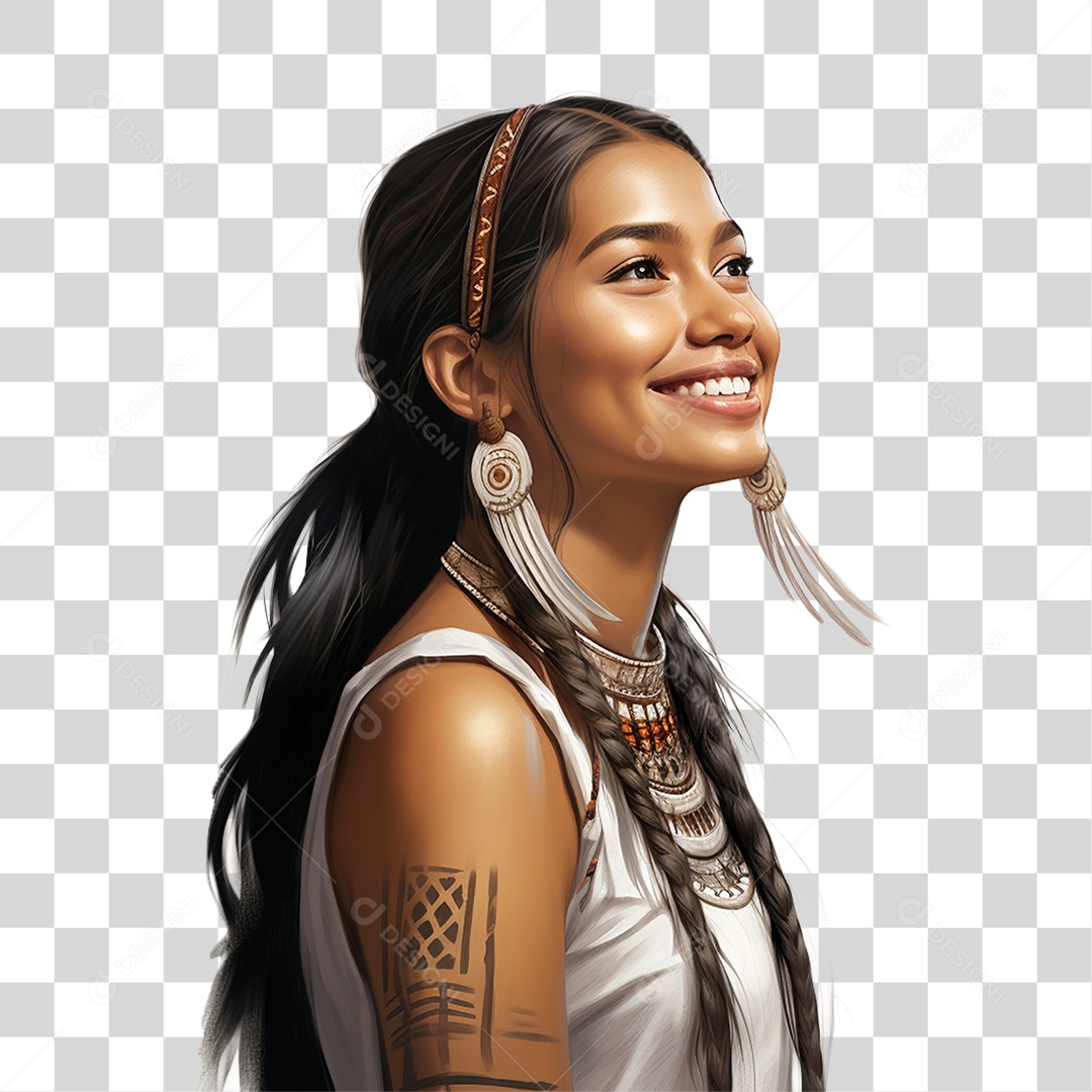 Mulher Indígena Aldeia PNG Transparente