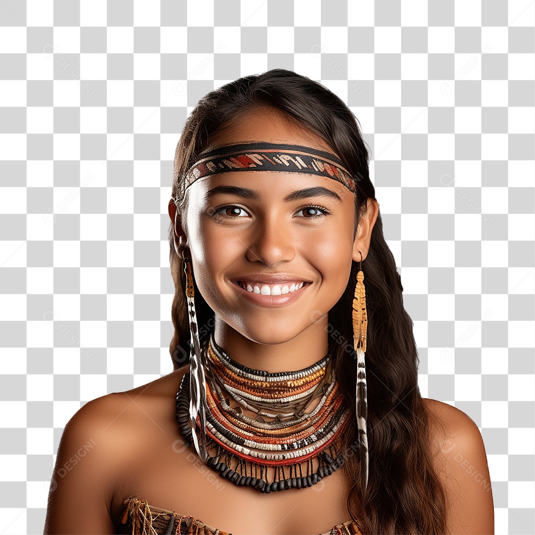 Mulher Indígena Aldeia PNG Transparente