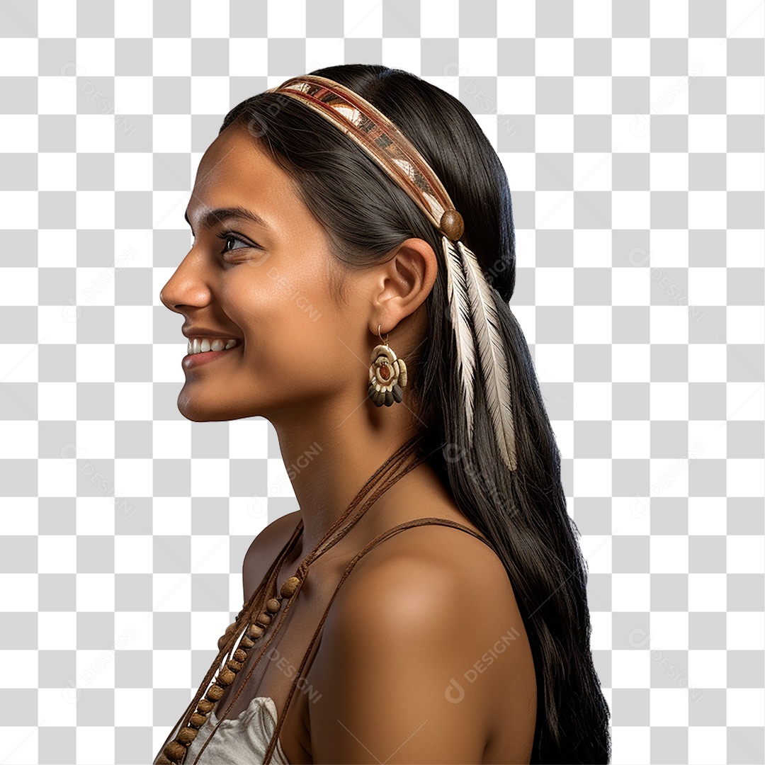 Mulher Indígena Aldeia PNG Transparente