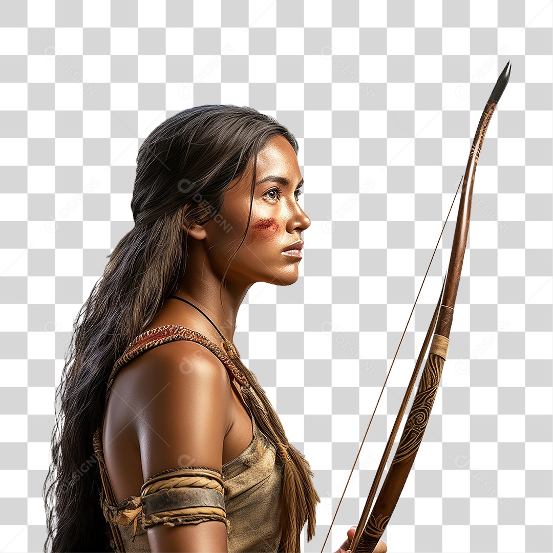 Mulher Indígena Aldeia PNG Transparente