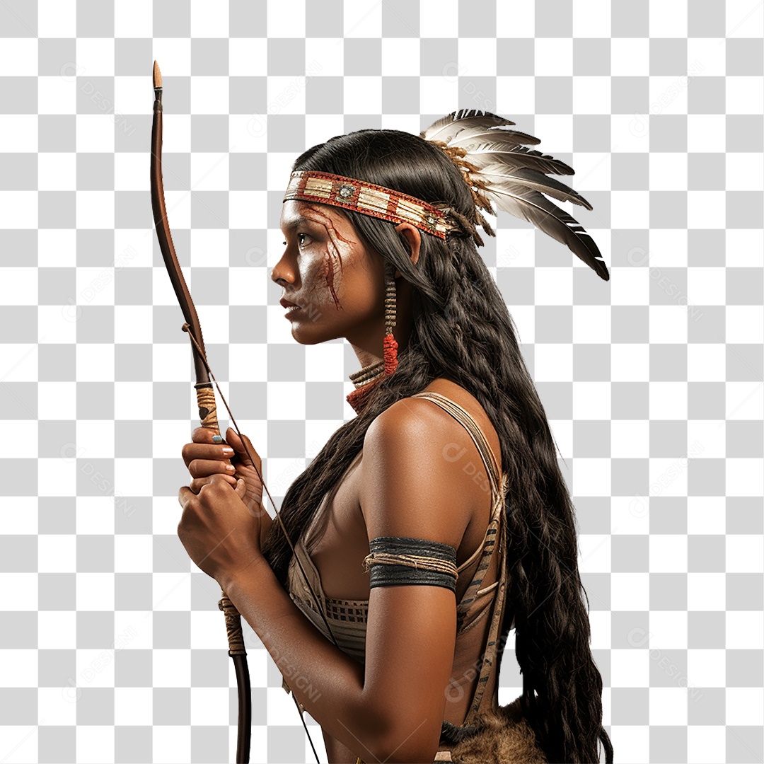 Mulher Indígena Aldeia PNG Transparente