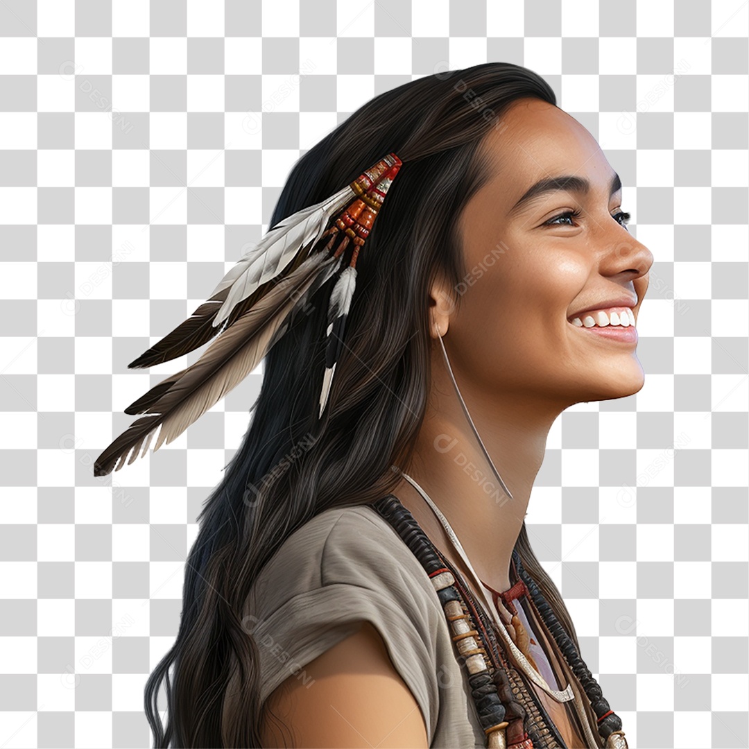 Mulher Indígena Aldeia PNG Transparente