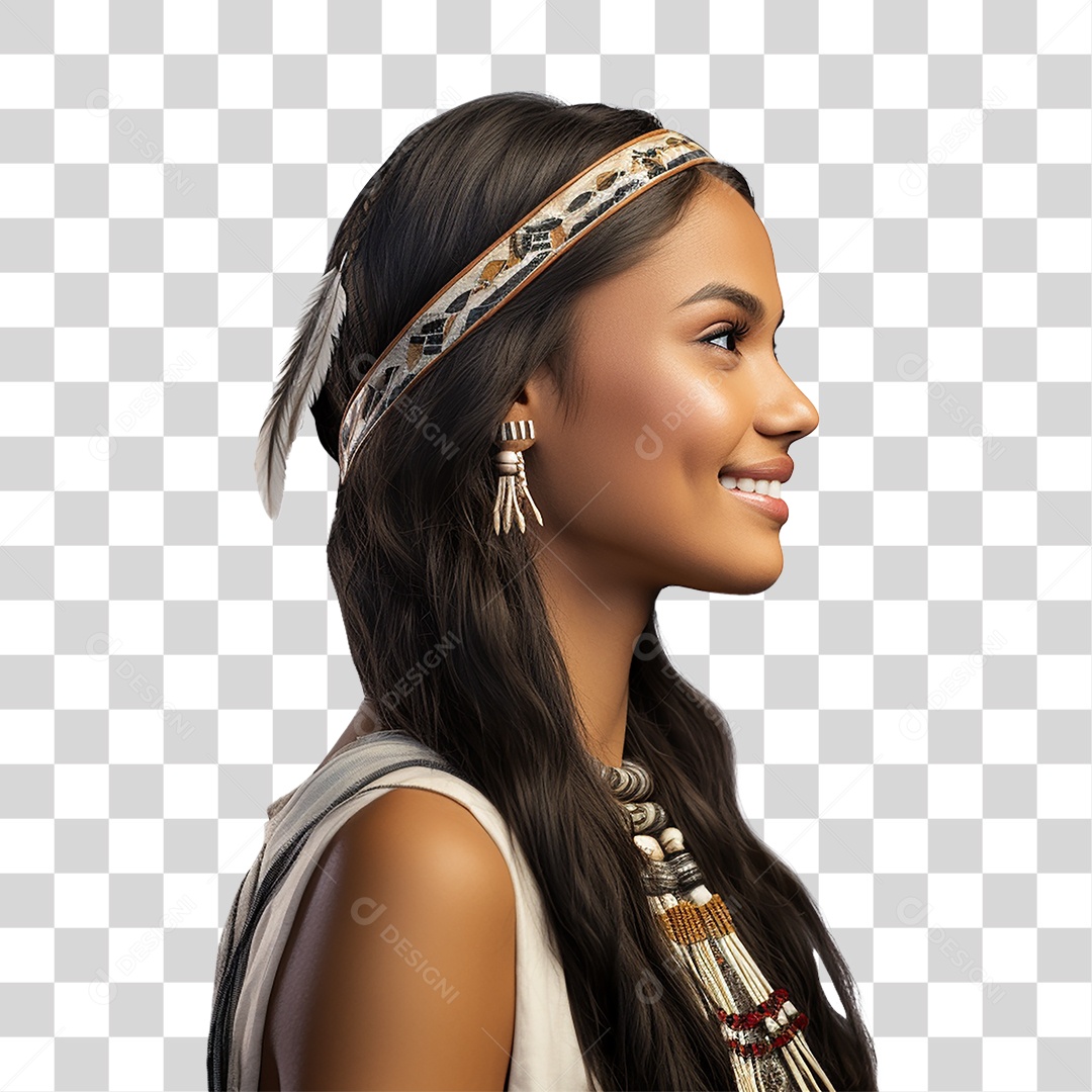 Mulher Indígena Aldeia PNG Transparente