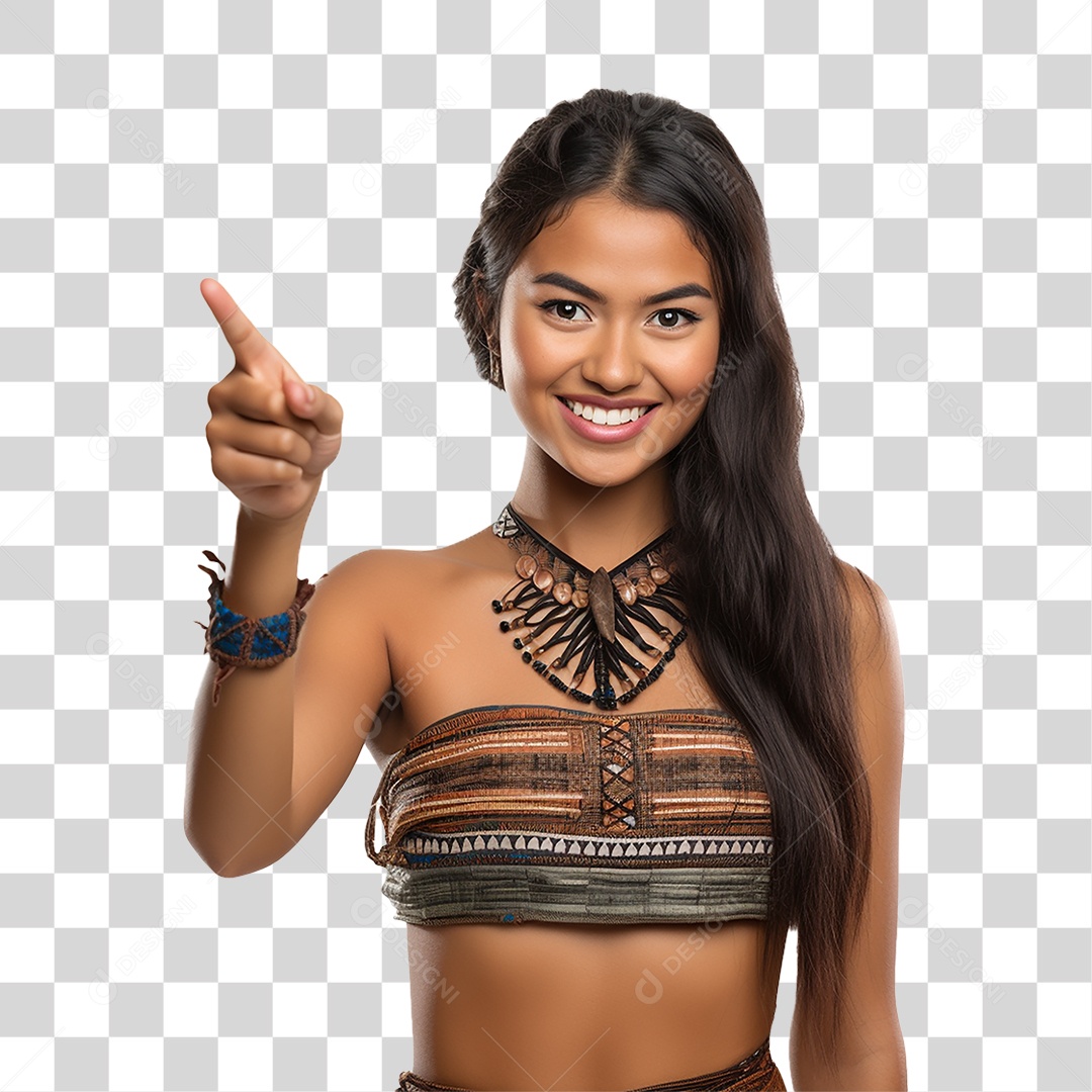 Mulher Indígena Aldeia PNG Transparente