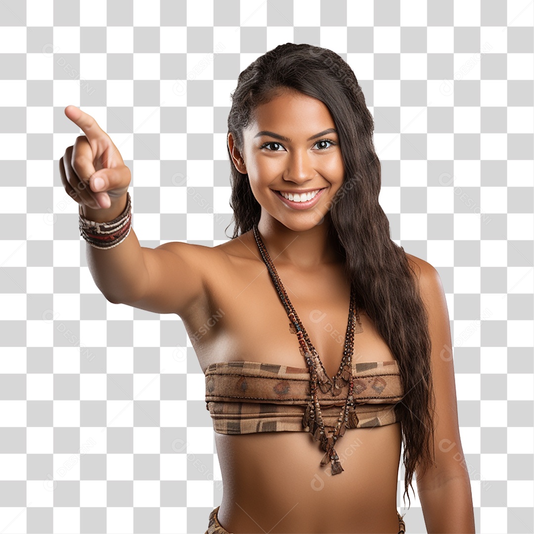 Mulher Indígena Aldeia PNG Transparente