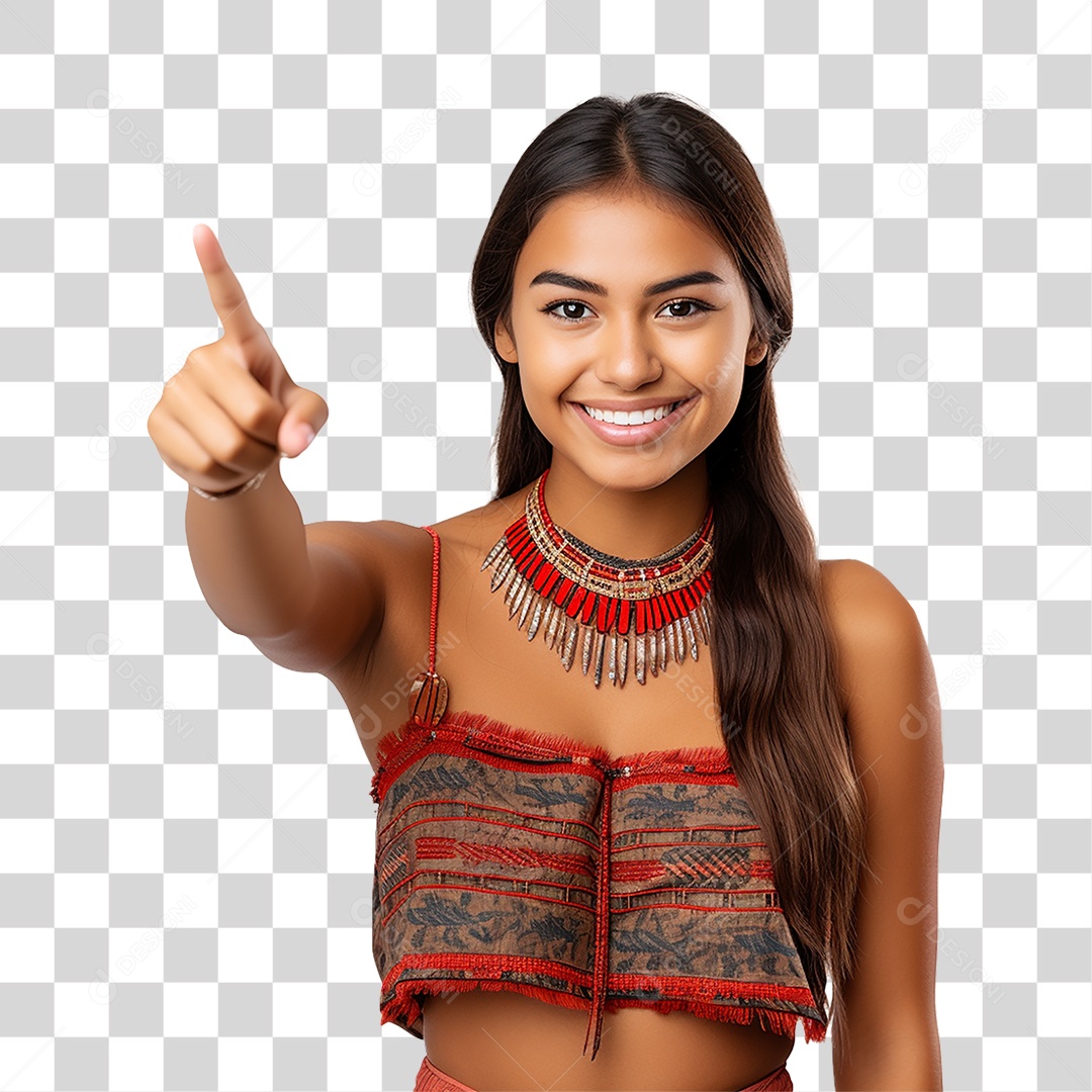 Mulher Indígena Aldeia PNG Transparente