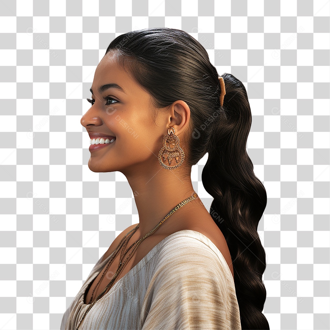 Mulher Indígena Aldeia PNG Transparente