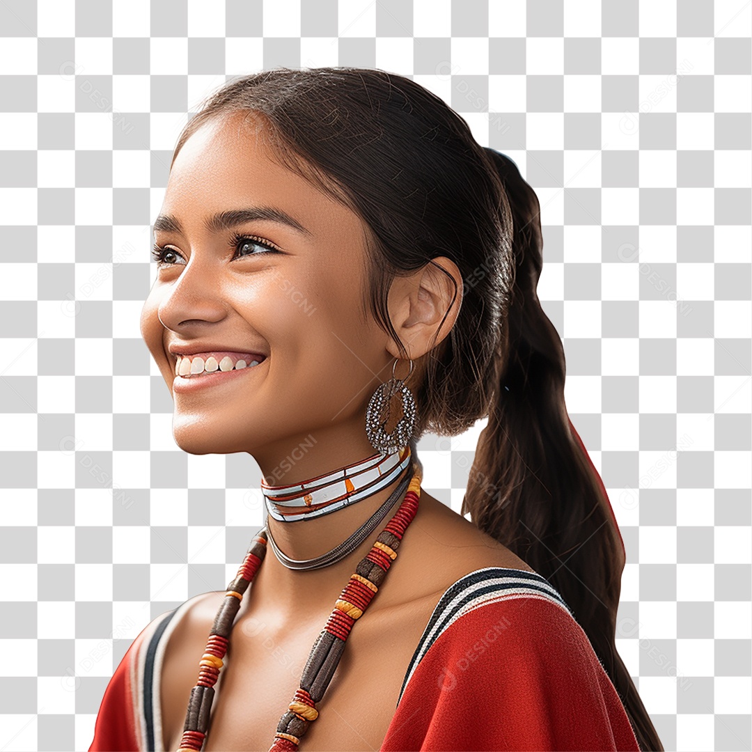 Mulher Indígena Aldeia PNG Transparente