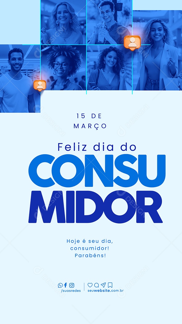 Story Dia Do Consumidor 15 de Março Parabéns Social Media PSD Editável