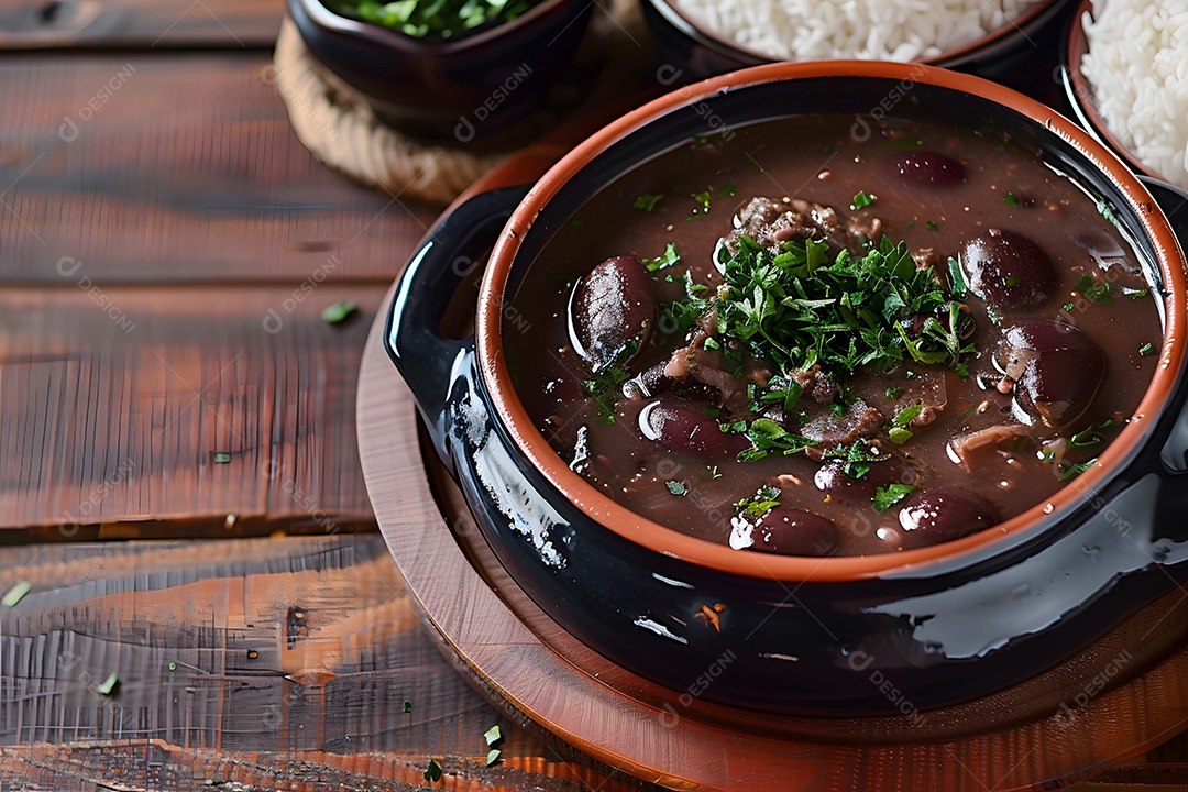 Feijoada deliciosa com guarnições