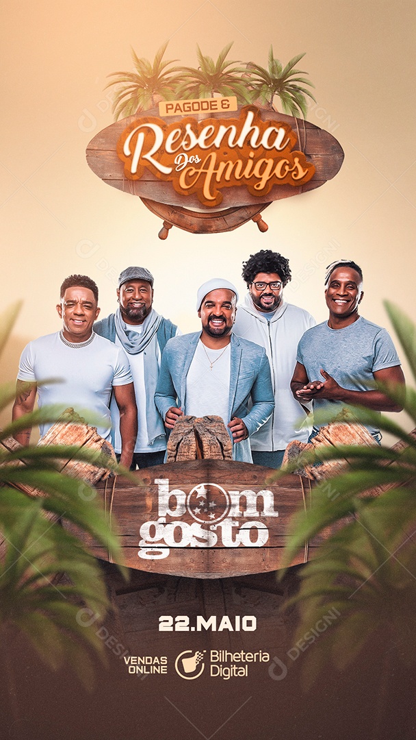 Story Flyer Pagode Resenha dos Amigos Bom Gosto Social Media PSD Editável