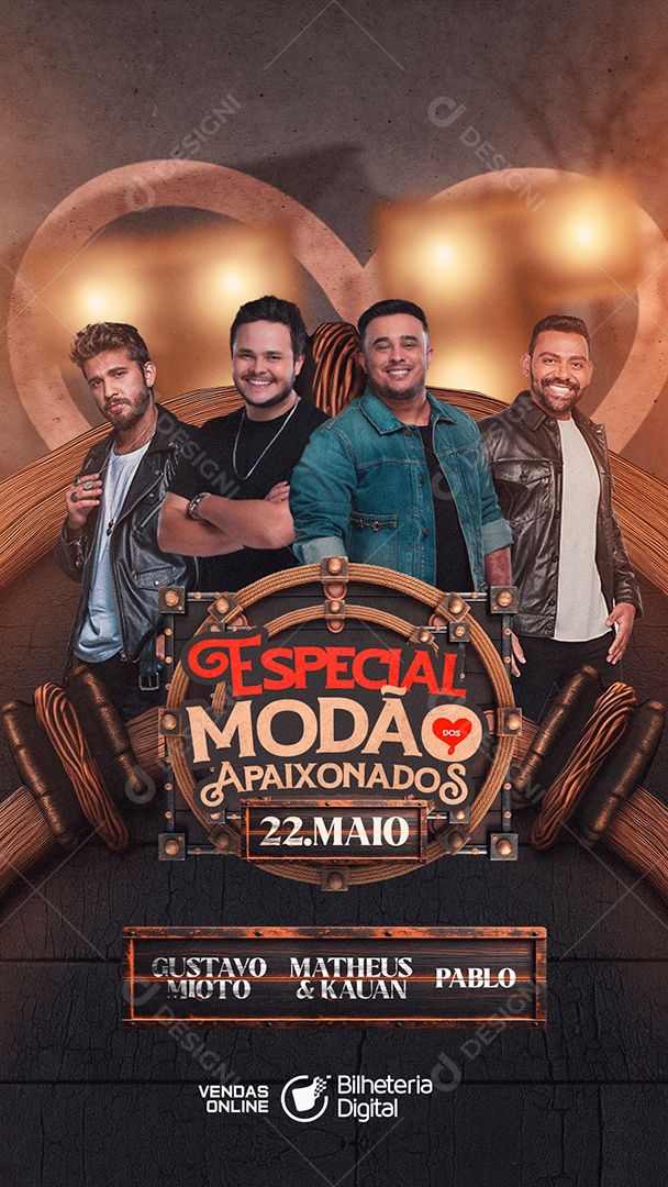 Story Flyer Especial Modão Apaixonados Gustavo Mioto Matheus e Kauan Pablo Social Media PSD Editávell