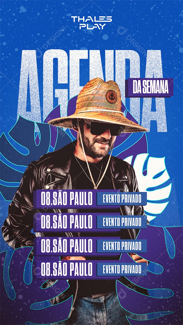 Story Flyer Thales Play Agenda da Semana Social Media PSD Editável