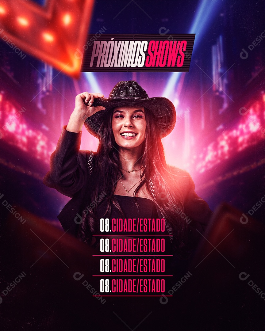 Flyer Próximos Shows Ana Castela Social Media PSD Editável