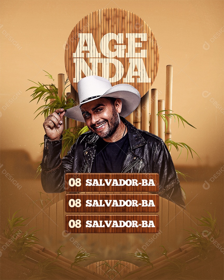 Flyer Agenda Mano Walter Social Media PSD Editável