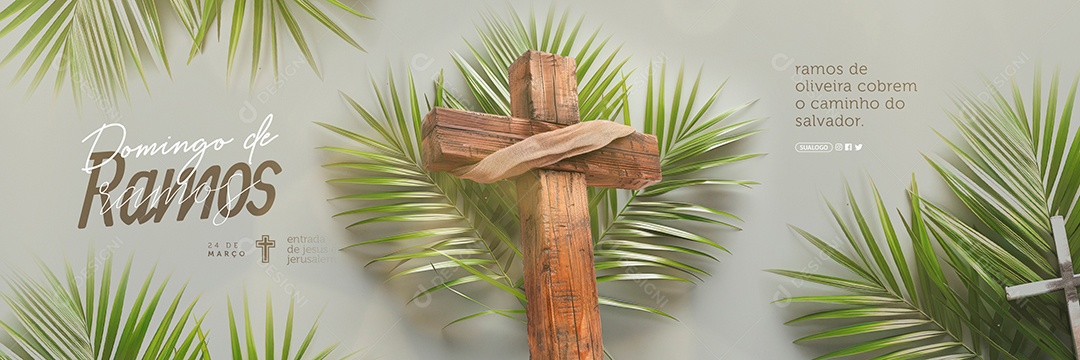 Carrossel Domingo de Ramos 24 de Março Entrada de Jesus em Jerusalém Social Media PSD Editável