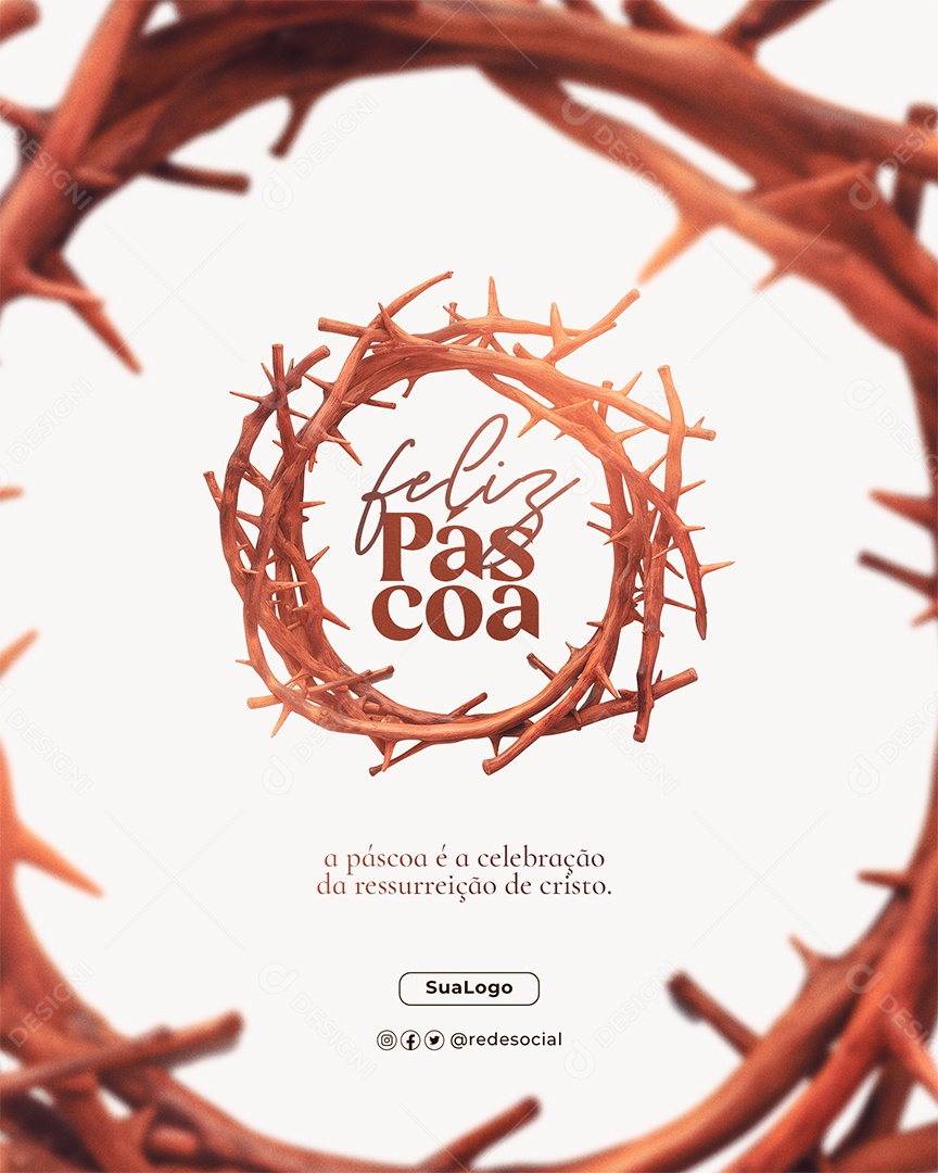 A Páscoa é a Celebração da Ressureição de Cristo Social Media PSD Editável
