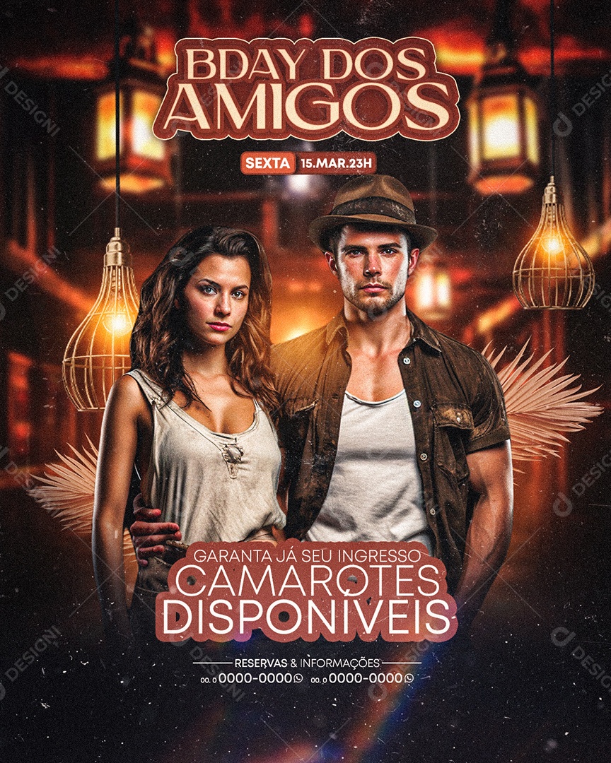 Flyer Bday dos Amigos Show Social Media PSD Editável