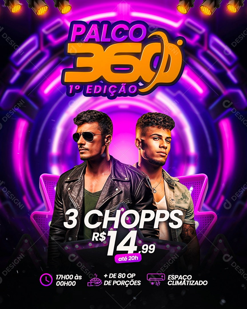 Flyer Palco 360 Show Chopps Social Media PSD Editável