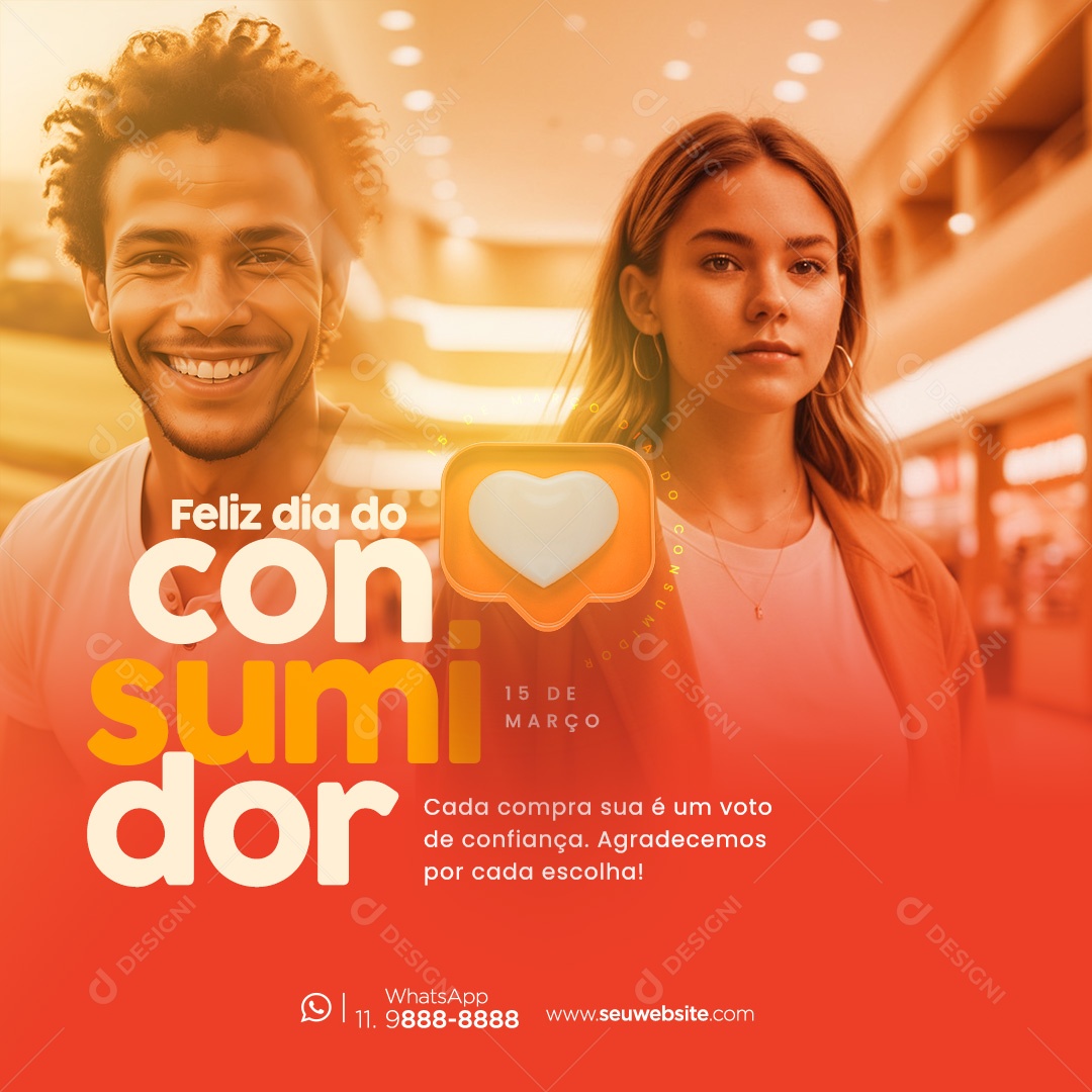Dia Do Consumidor 15 de Março Cada Compra sua é um Voto de Confiança Social Media PSD Editável