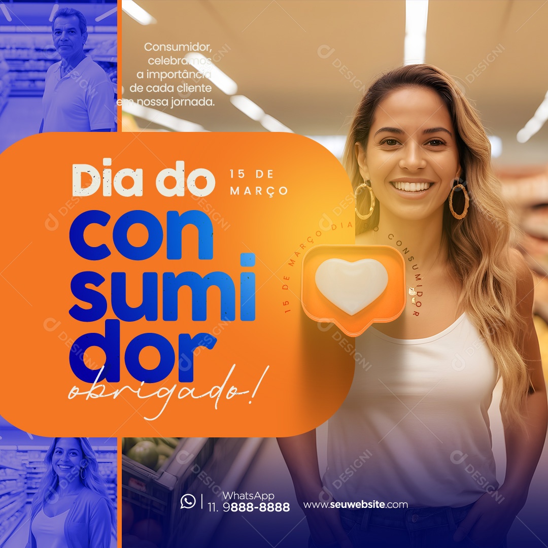 Dia Do Consumidor 15 de Março Obrigado Social Media PSD Editável