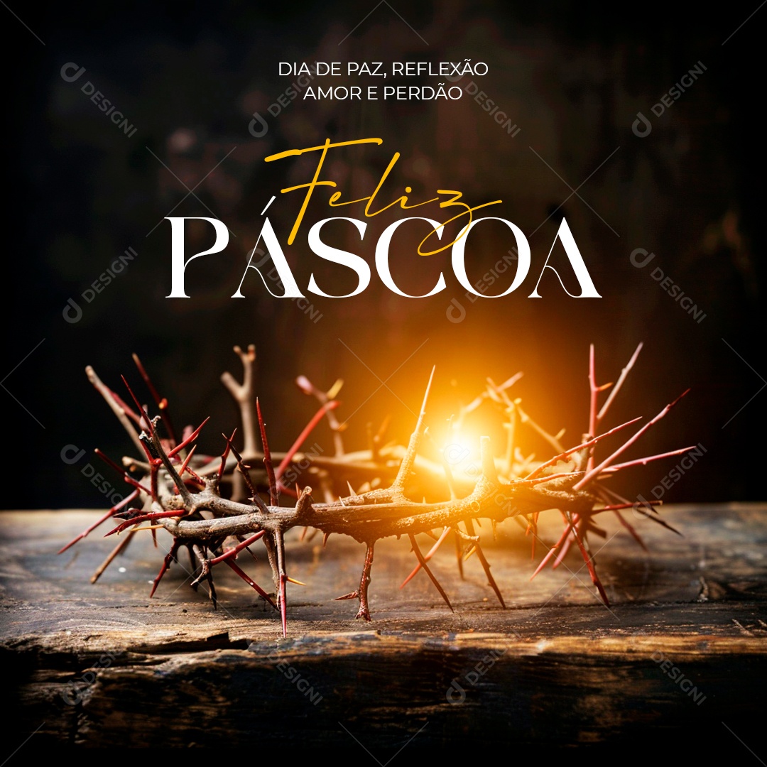 Feliz Páscoa Dia de Paz Reflexão e Perdão Social Media PSD Editável