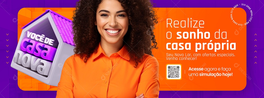 Banner Imobiliária Realize o Sonho da Casa Própria Social Media PSD Editável