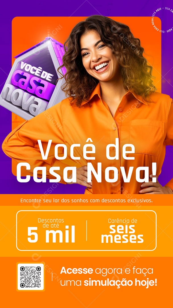 Story Imobiliária Você de Casa Nova Social Media PSD Editável