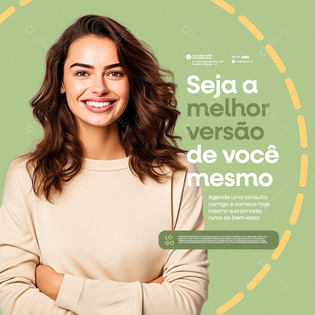 Nutricionista Seja a Melhor Versão de Você mesmo Social Media PSD Editável