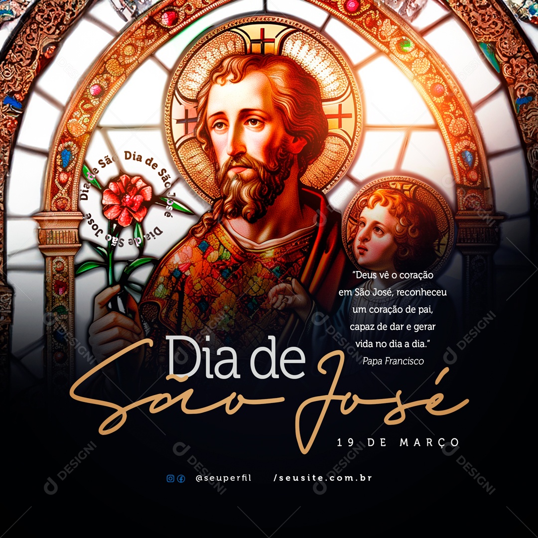 Dia de São José 19 de Março Social Media PSD Editável