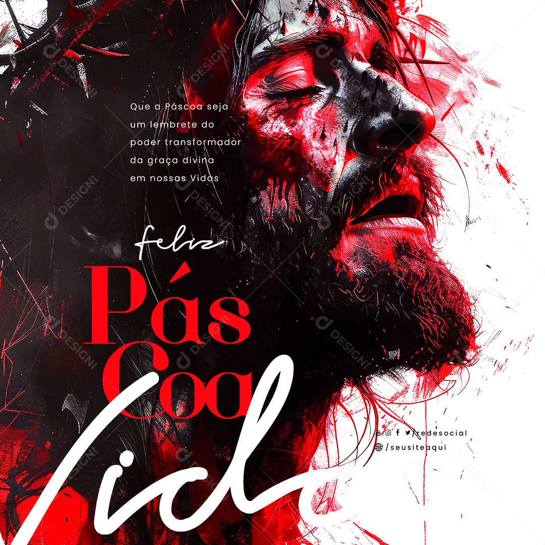 Feliz Páscoa Seja um Lembrete do Poder Social Media PSD Editável