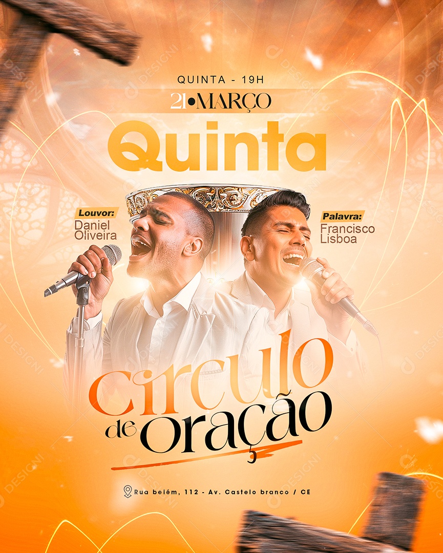 Gospel Quinta Círculo de Oração Social Media PSD Editável
