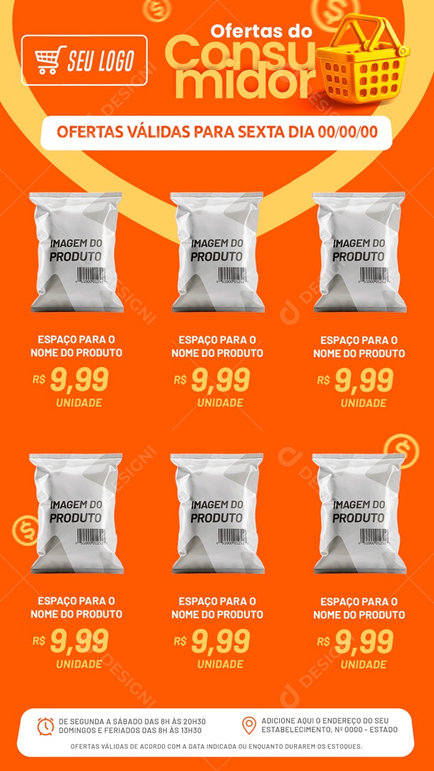 Story Ofertas do Consumidor Social Media PSD Editável