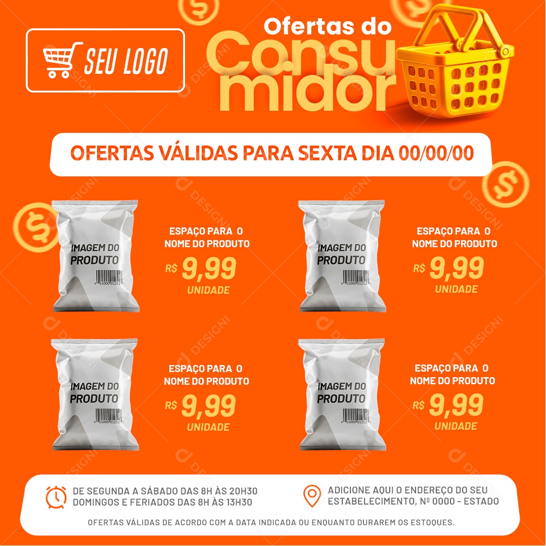 Ofertas do Consumidor  Válidas Enquanto Durarem os Estoques Social Media PSD Editável