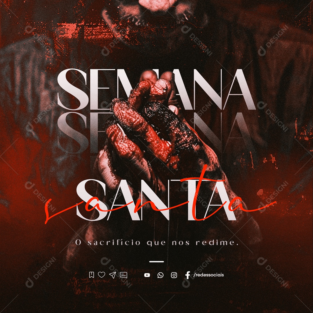 Semana Santa O Sacrifício que nos Redime Social Media PSD Editável