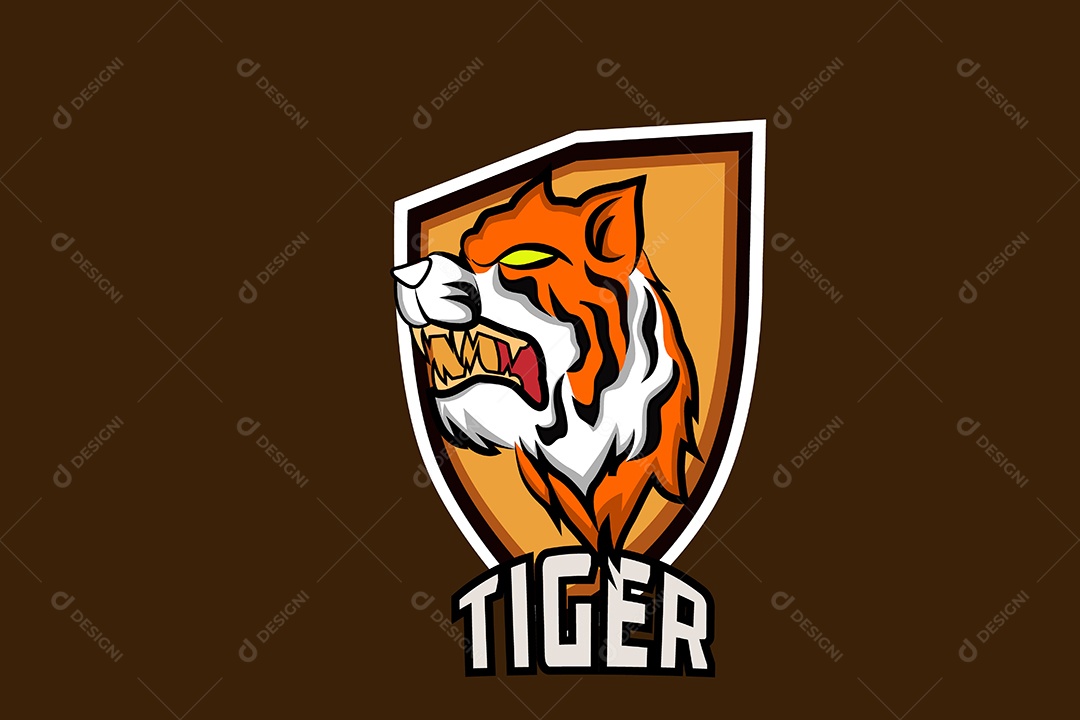 Tigre Mascote Ilustração Vetor EPS