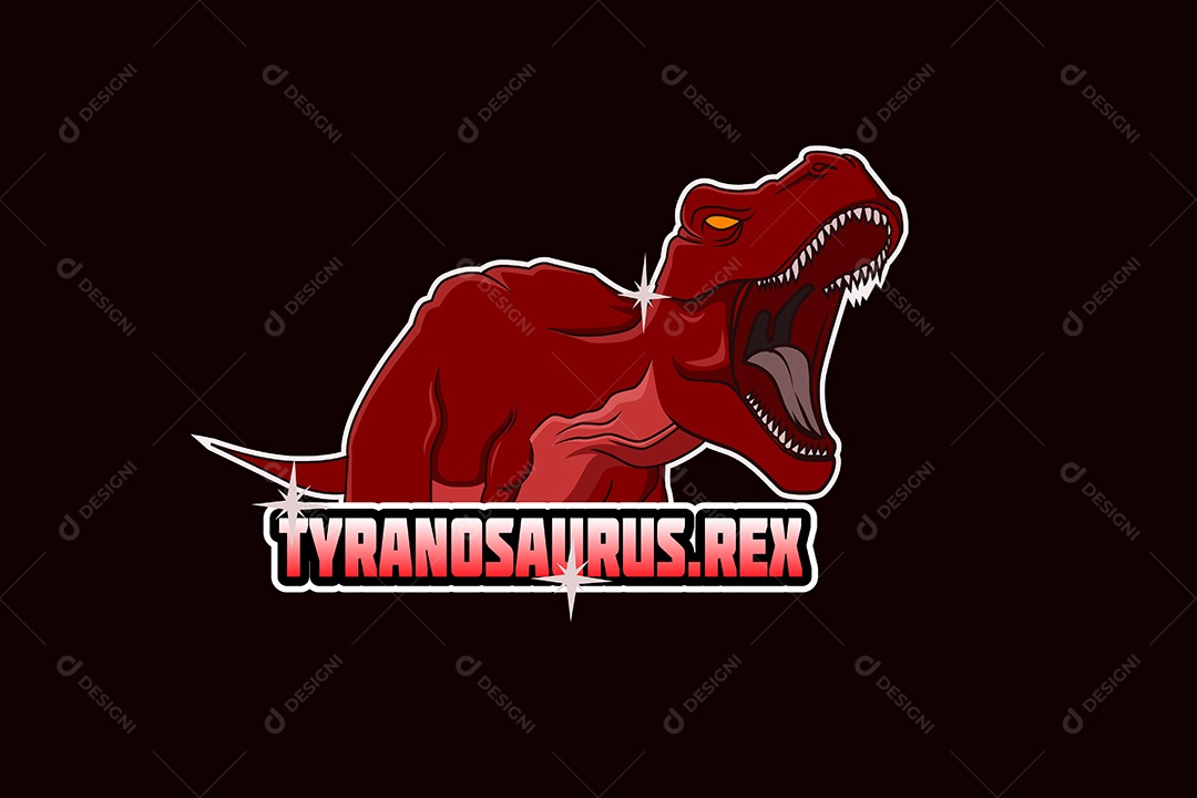 Dinossauro Mascote Ilustração Vetor EPS