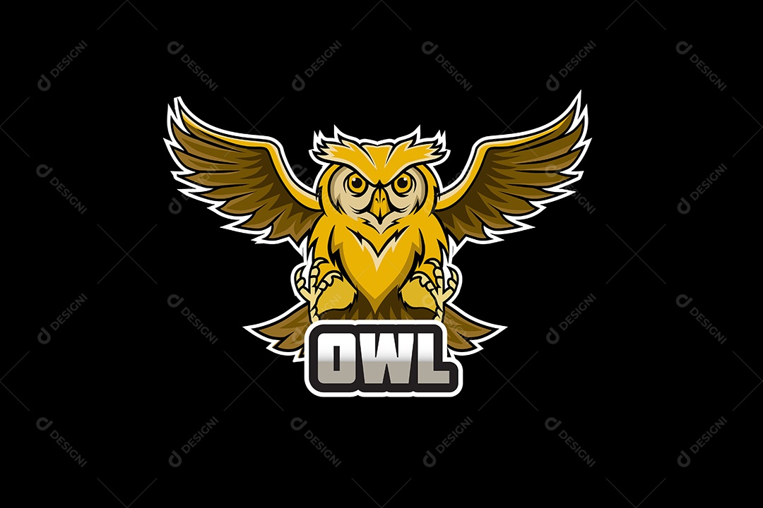 Coruja Mascote Ilustração Vetor EPS