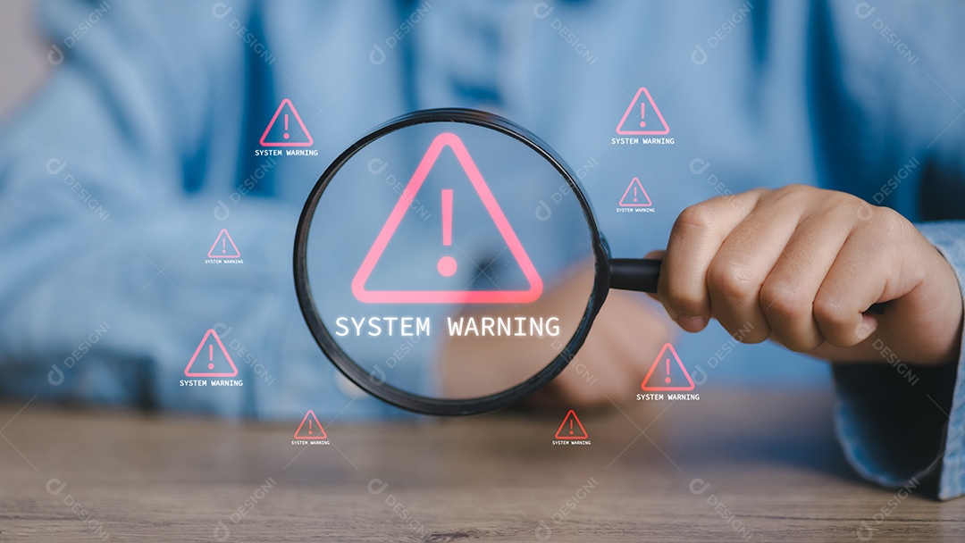 Conceito de urgência sobre um potencial problema com o sistema informático