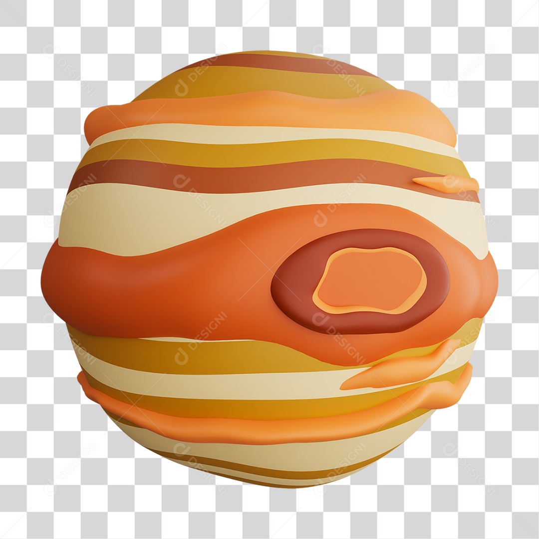 Elemento 3D Planeta Júpiter PNG Transparente