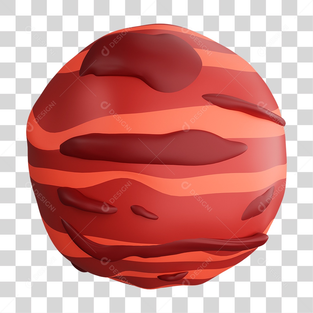 Elemento 3D Planeta Marte PNG Transparente