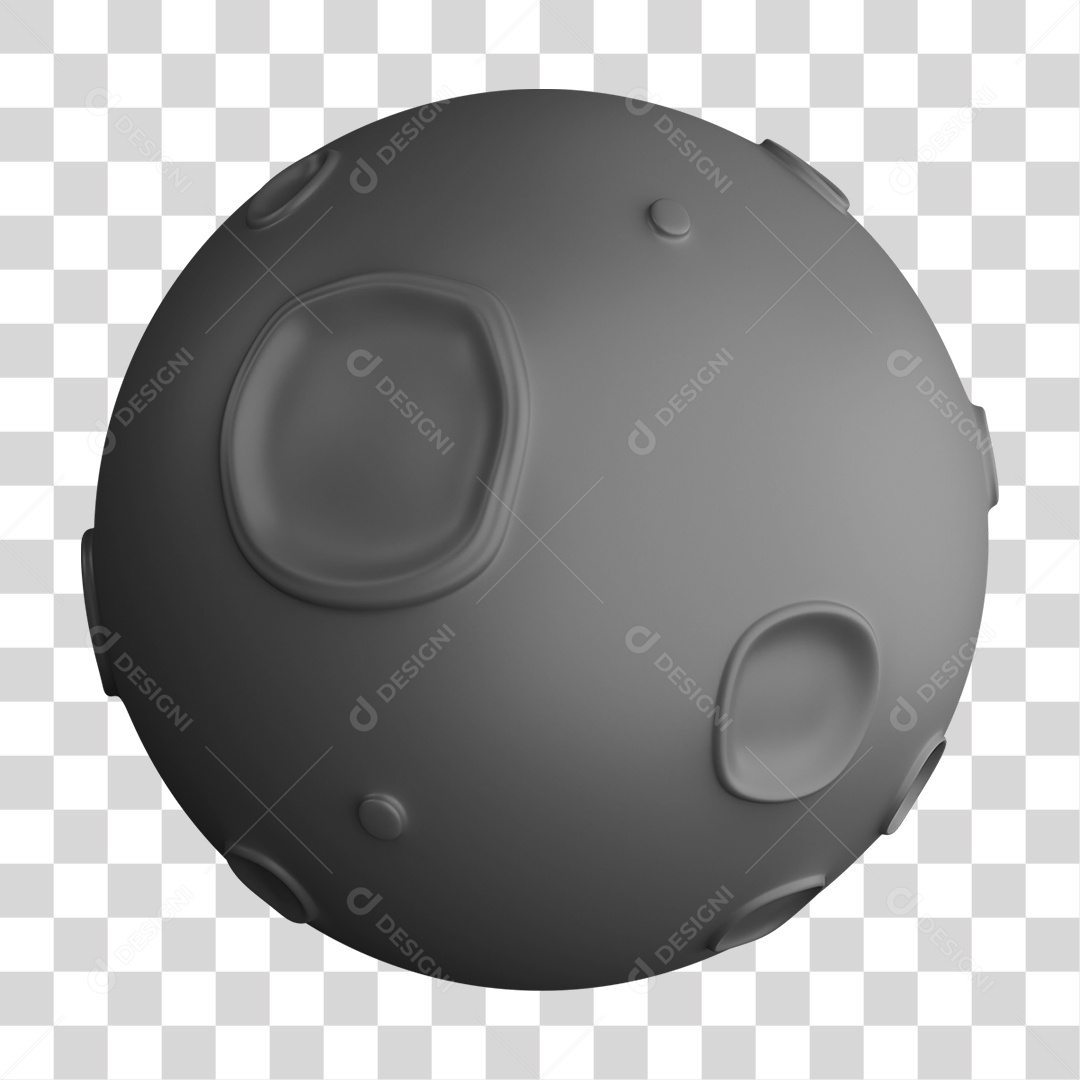 Ilustração 3D da Lua PNG Transparente