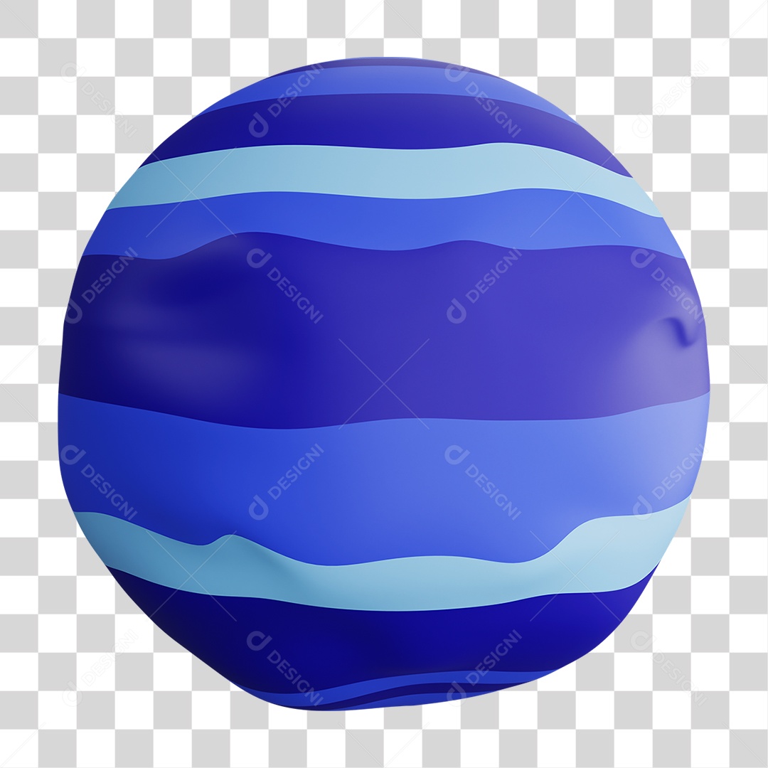 Ilustração 3D do Planeta Netuno PNG Transparente