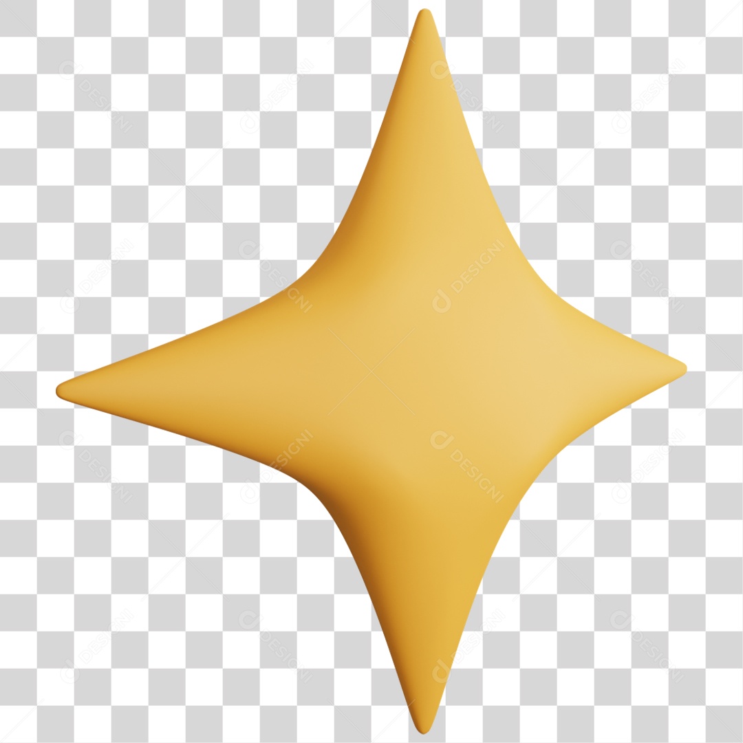 Ilustração 3D Estrela PNG Transparente