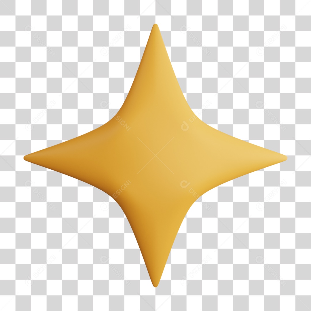 Ilustração 3D Estrela PNG Transparente