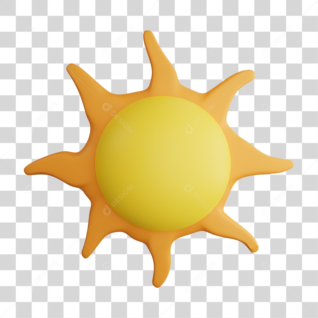 Ilustração 3D do Sol PNG Transparente