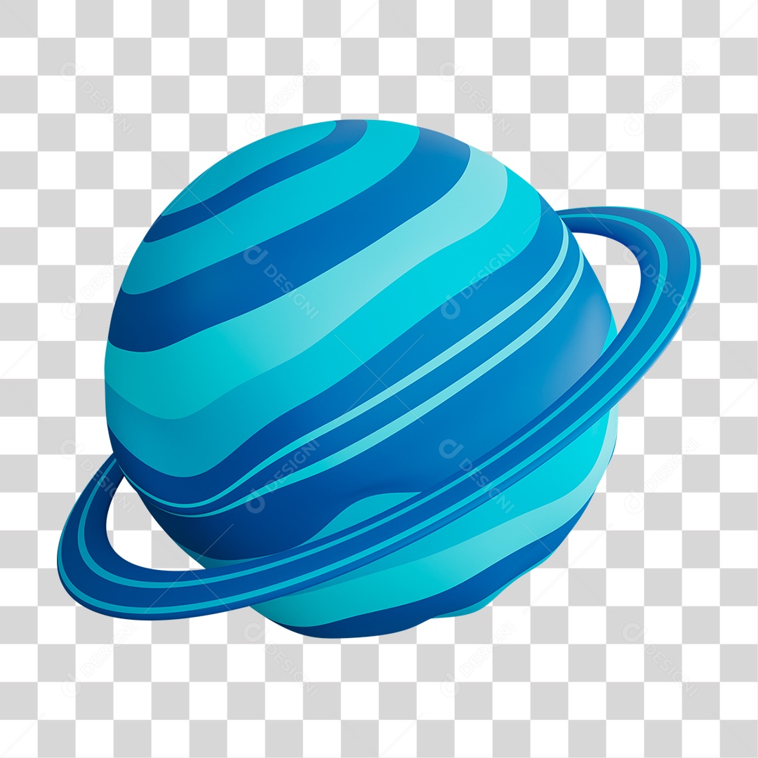 Ilustração 3D do Planeta Urano PNG Transparente