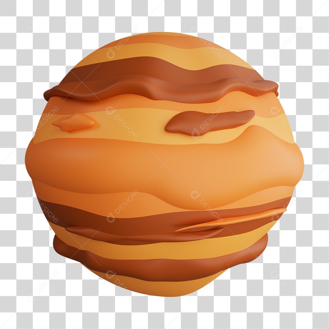 Ilustração 3D do Planeta Júpiter PNG Transparente