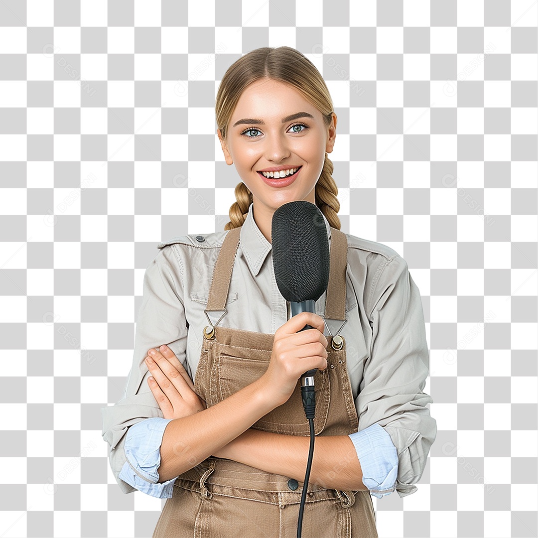 Mulher Microfone Palestra PNG Transparente